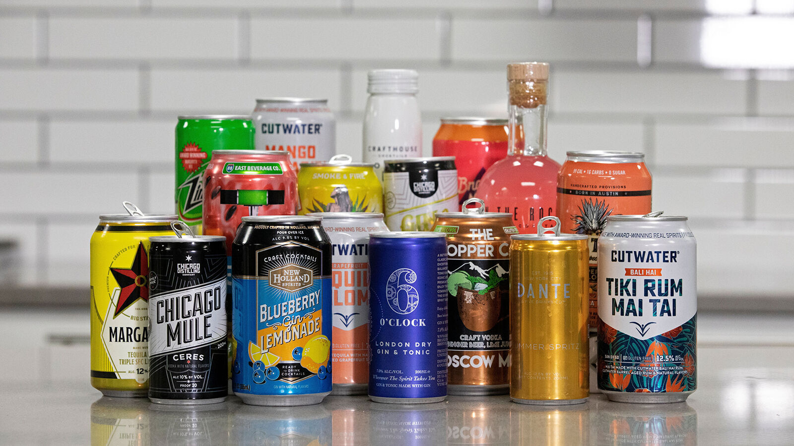 Canned cocktails are pictured in the Chicago Tribune test kitchen on June 28, 2021.
